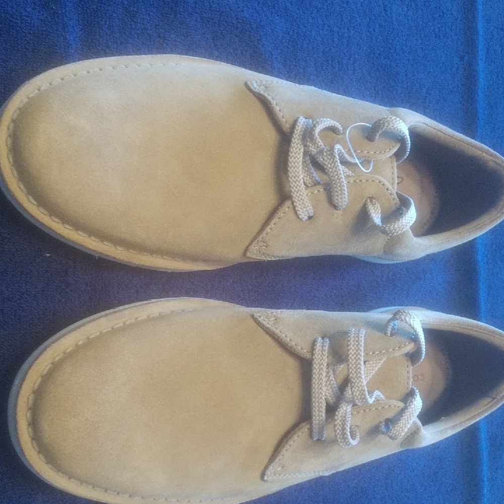 Clarks Men's Beige Suede Oxfords